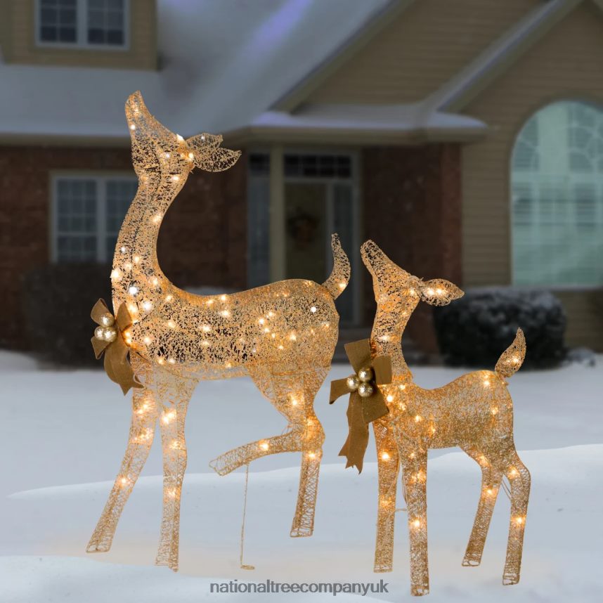decoration | National Tree Company 38 in and 28 in Pre-Lit Fawn with Doe Decoration F2L4F590
